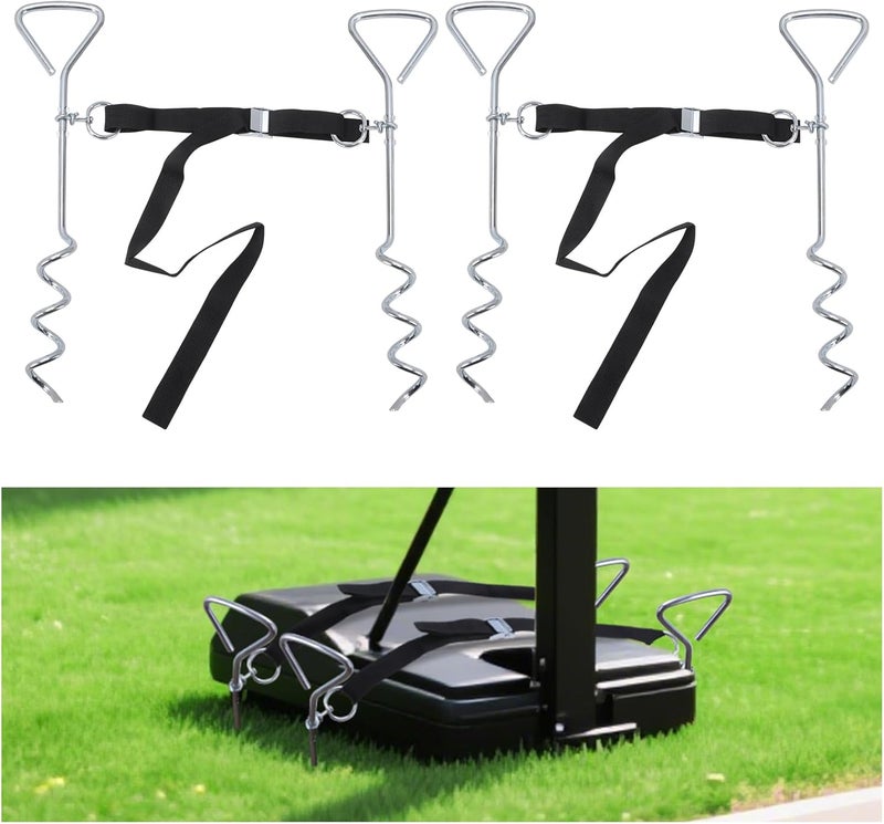 stufool 2 Set Basketball Goal Anchor, Basketball Hoop Anchor for Secure and Durable Court Setup, with Adjustable Straps for Basketball Mounting Trampoline Swing Tent - Image 1